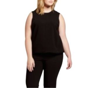NWT Victoria Beckham Black sleeveless blouse 1X